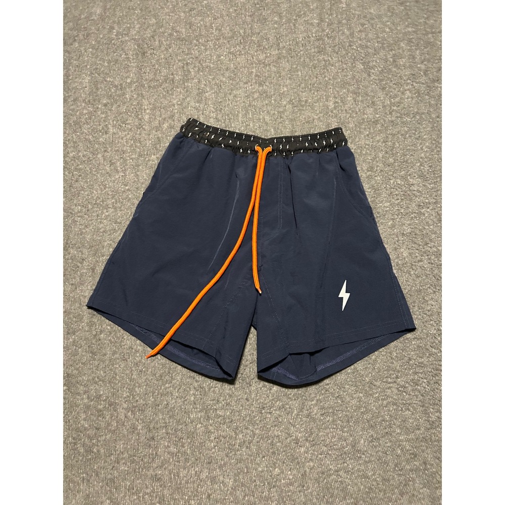Brucebolt lined shorts drawstring active gym casual blue size small